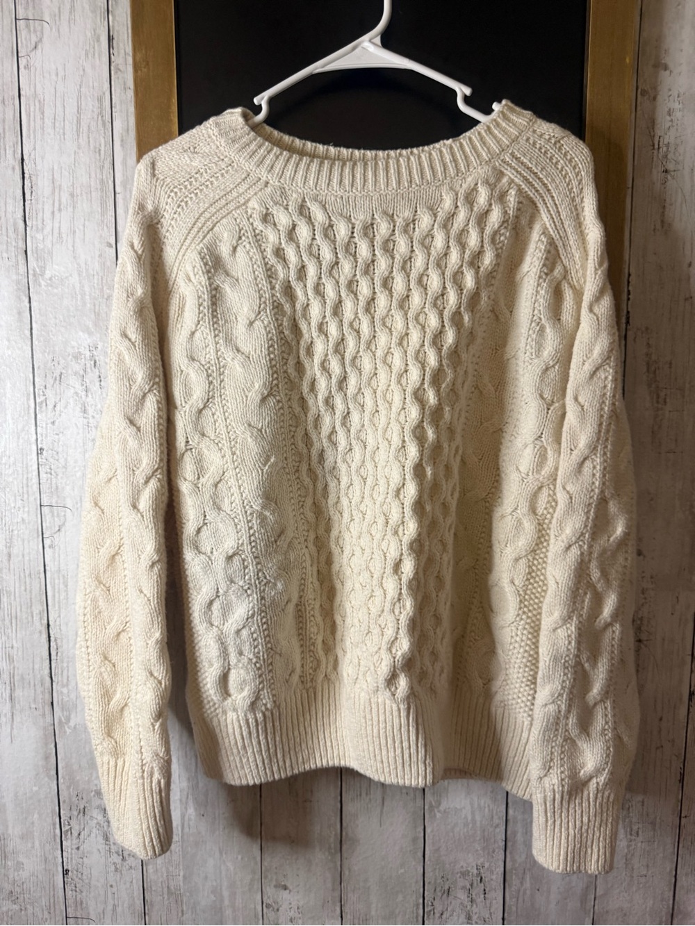 Universal Thread Cream Cable Knit Crew Neck Sweater Size XXL Gilmore Fisherman